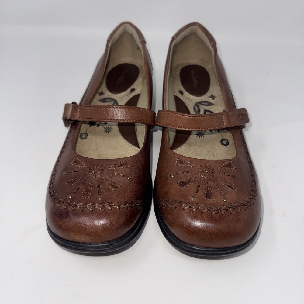 Thom McAn Brown Dublin Leather Mary Janes Flats 40007 US Sz 9.5 Shoes - Picture 4 of 11